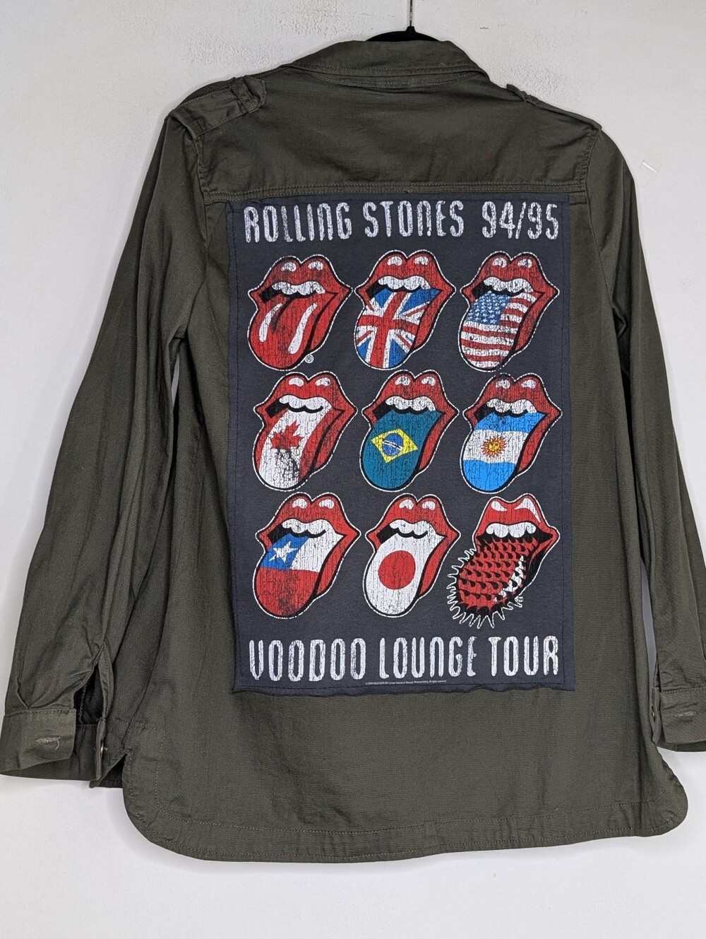 Sojara Vintage Rolling Stones Green Jacket